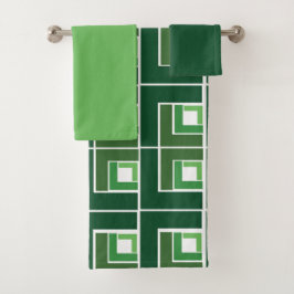Green Topsy Turvy Bath Towel Set Bad Handdoek
