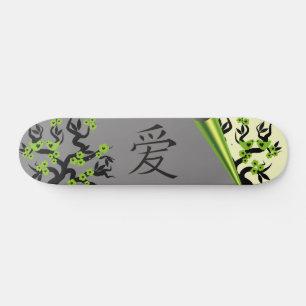 Green Tortelduifjes Sakura Tree Chinese Love Symbo Persoonlijk Skateboard