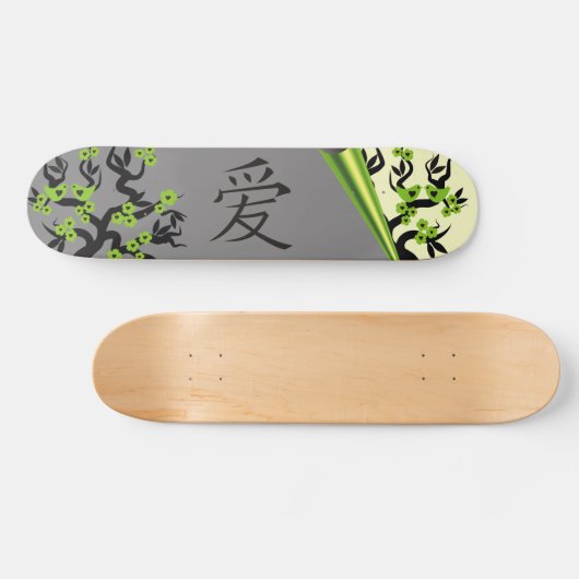 Green Tortelduifjes Sakura Tree Chinese Love Symbo Persoonlijk Skateboard (Horizontaal)