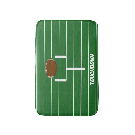 Green Touchdown Football Bath Mat (Voorkant Verticaal)