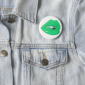 Green Toxic Kiss Ronde Button 5,7 Cm (In situ)