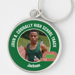Green Track & Field Photo High School Athlete Sleutelhanger