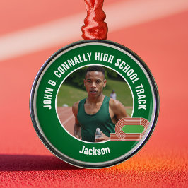 Green Track & Field Photo High School Christmas Metalen Ornament