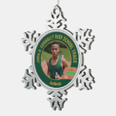 Green Track & Field Photo High School Runner Tin Sneeuwvlok Ornament (Rechts)