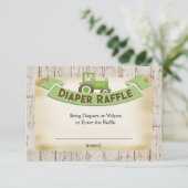 Green Tractor Baby Boy Diaper Raffle Card Informatiekaartje (Staand voorkant)