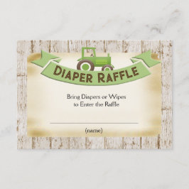 Green Tractor Baby Boy Diaper Raffle Card Informatiekaartje
