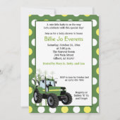Green Tractor Baby shower 5x7 Uitnodiging (Voorkant)