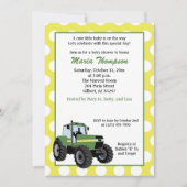 Green Tractor Baby shower 5x7 Uitnodiging (geel) (Voorkant)