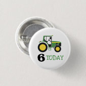 Green Tractor Birthday Age Badge Button (Voorkant /achterkant)