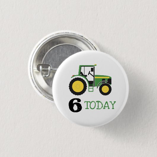 Green Tractor Birthday Age Badge Button (Voorkant /achterkant)