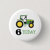 Green Tractor Birthday Age Badge Button (Voorkant)
