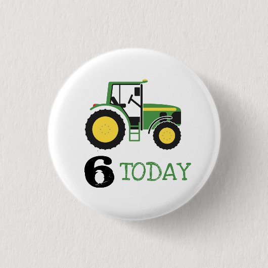 Green Tractor Birthday Age Badge Button (Voorkant)