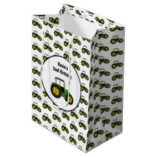 Green Tractor Birthday Gift Bag Medium Cadeauzakje