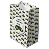 Green Tractor Birthday Gift Bag Medium Cadeauzakje (Achterkant Gekanteld)