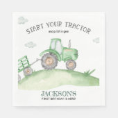 Green Tractor birthday napkins Servet (Voorkant)