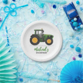 Green Tractor Birthday Party Papieren Bordje (Feest)