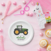 Green Tractor Birthday Party Papieren Bordje (Feest)
