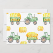 Green Tractor Birthday Photo Invitation Kaart (Achterkant)