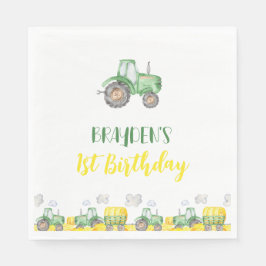 Green Tractor Boerderij Birthday Party Napkins Servet