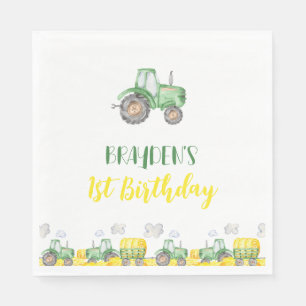Green Tractor Boerderij Birthday Party Napkins Servet