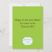 Green Tractor - Boerderij Birthday Party nodigt ui Kaart (Achterkant)