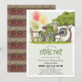 Green Tractor Boerderij Boy Baby shower Kaart (Voorkant / Achterkant)