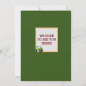 Green Tractor Boys Thmed Birthday Party Kaart (Achterkant)