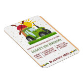 Green Tractor Boys Thmed Birthday Party Magneet (Rechterzijde)
