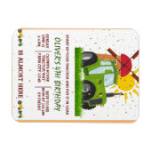 Green Tractor Boys Thmed Birthday Party Magneet (Horizontaal)