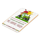 Green Tractor Boys Thmed Birthday Party Magneet (Linkerzijde)