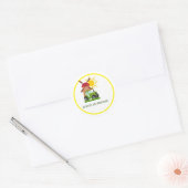 Green Tractor Boys Thmed Birthday Party Ronde Sticker (Envelop)