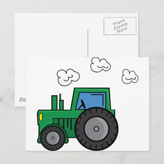 Green Tractor Briefkaart (Voorkant / Achterkant)