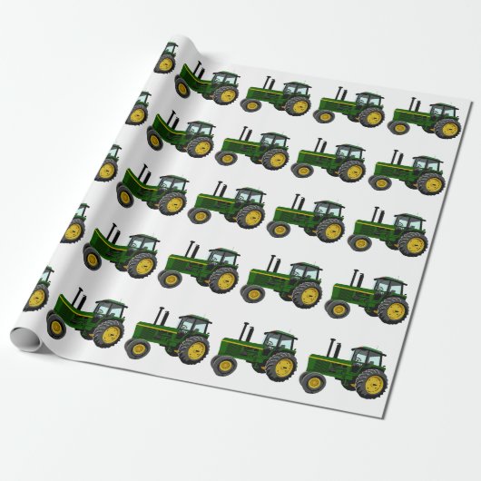 Green Tractor Cadeaupapier (Uitgerold)