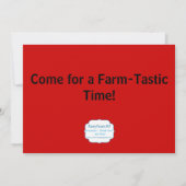 Green Tractor en Red Barn Birthday Party nodigen Kaart (Achterkant)