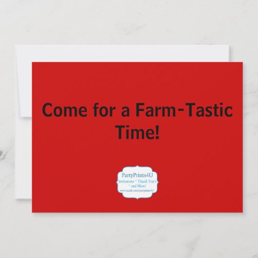 Green Tractor en Red Barn Birthday Party nodigen Kaart (Achterkant)