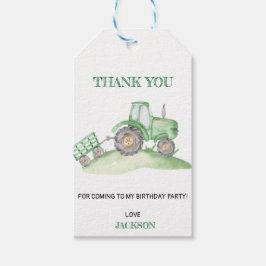 Green Tractor Farm birthday Cadeaulabel