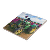 Green Tractor in Tulip Field, Oregon Tegeltje (Zijkant)