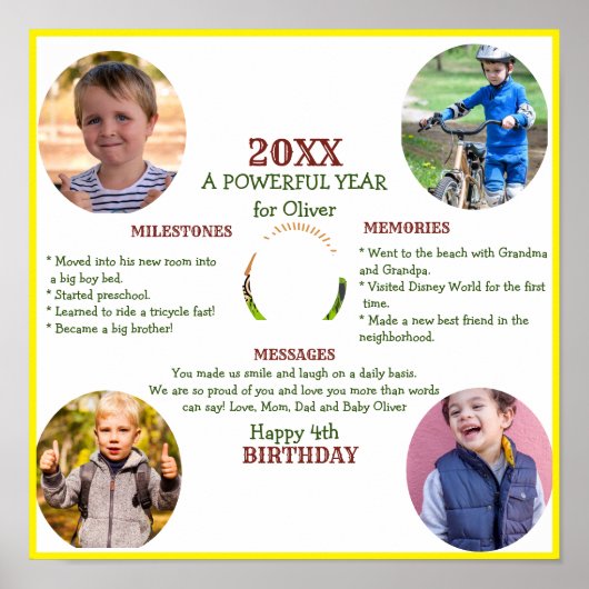 Green Tractor | Jaar van de Review van de verjaard Poster (Voorkant)