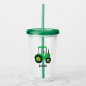 Green Tractor Kinder Personalized Boerderij Barnya Acryl Drinkbeker (Voorkant)