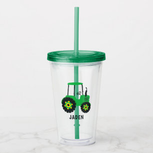 Green Tractor Kinder Personalized Boerderij Barnya Acryl Drinkbeker