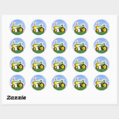 Green Tractor met Blue Sky Envelope Seal Sticker (Vel)