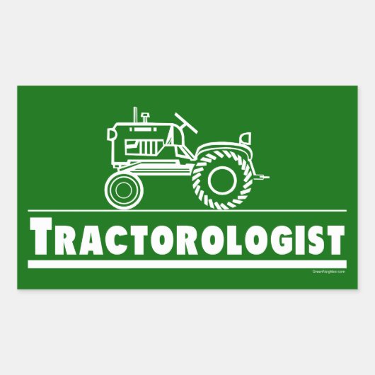 Green Tractor Ologist Rechthoekige Sticker (Voorkant)