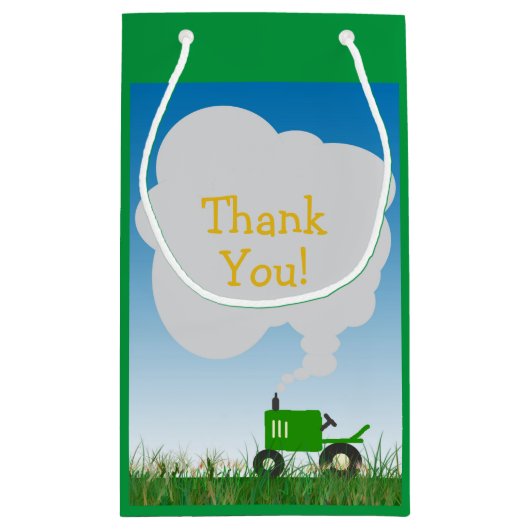 Green Tractor Party Bag Klein Cadeauzakje (Achterkant)