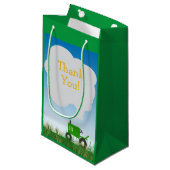 Green Tractor Party Bag Klein Cadeauzakje (Voorkant Gekanteld)