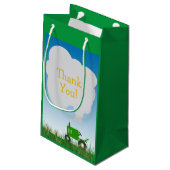 Green Tractor Party Bag Klein Cadeauzakje (Achterkant Gekanteld)