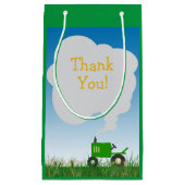 Green Tractor Party Bag Klein Cadeauzakje (Voorkant)