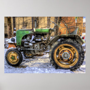 Green Tractor Poster
