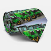 Green Tractor Striped Stropdas (Opgerold)