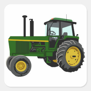 Green Tractor Vierkante Sticker
