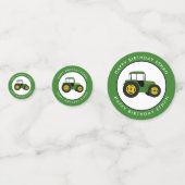 Green Tractors Birthday Photo Custom Confetti (Voorkanten)